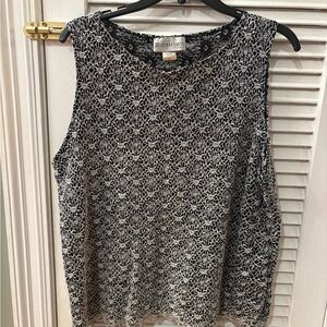 Dressbarn Monochrome Floral Tank Top